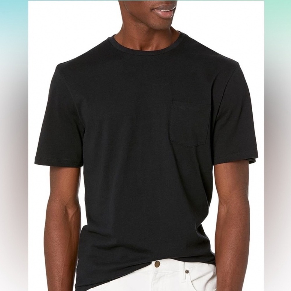 Amazon Essentials Mens Regular Fit Short Sleeve Crewneck Pocket T-Shirt 2 Pack L